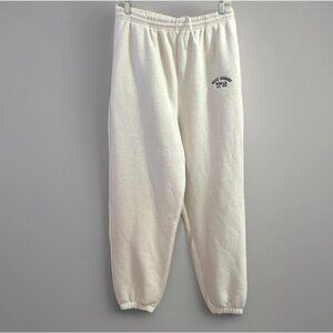 VTG Walt Disney World Terry Sweatpants Joggers Size Large Cream Embroidered NWT